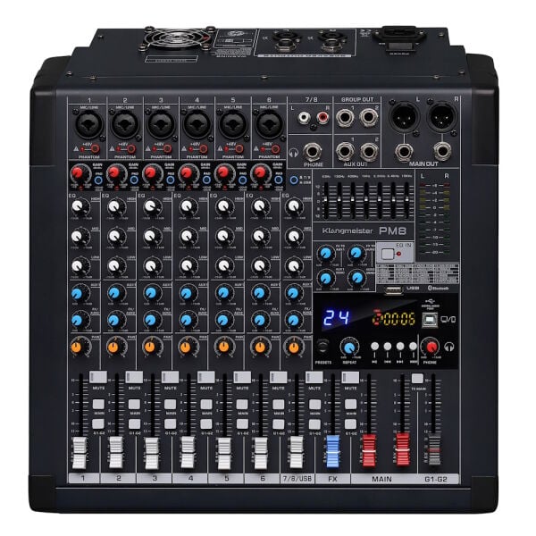 PM-8 PRO 8 Kanal Max. 2x650W-4ꭥ Power Mikser