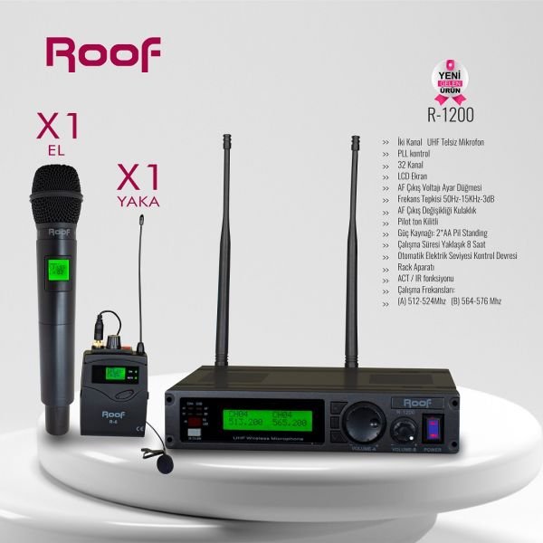 R 1200 YY Telsiz Çift Yaka Mikrofon