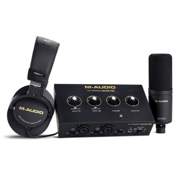 M-Track Duo HD Producer Pack Kayıt Paketi (Ses Kartı + M100 Mikrofon + HDH41 Kulaklık)