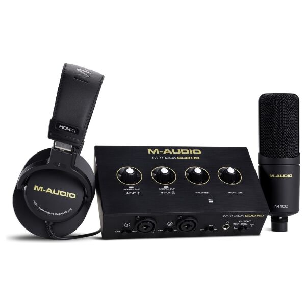 M-Track Duo HD Producer Pack Kayıt Paketi (Ses Kartı + M100 Mikrofon + HDH41 Kulaklık)