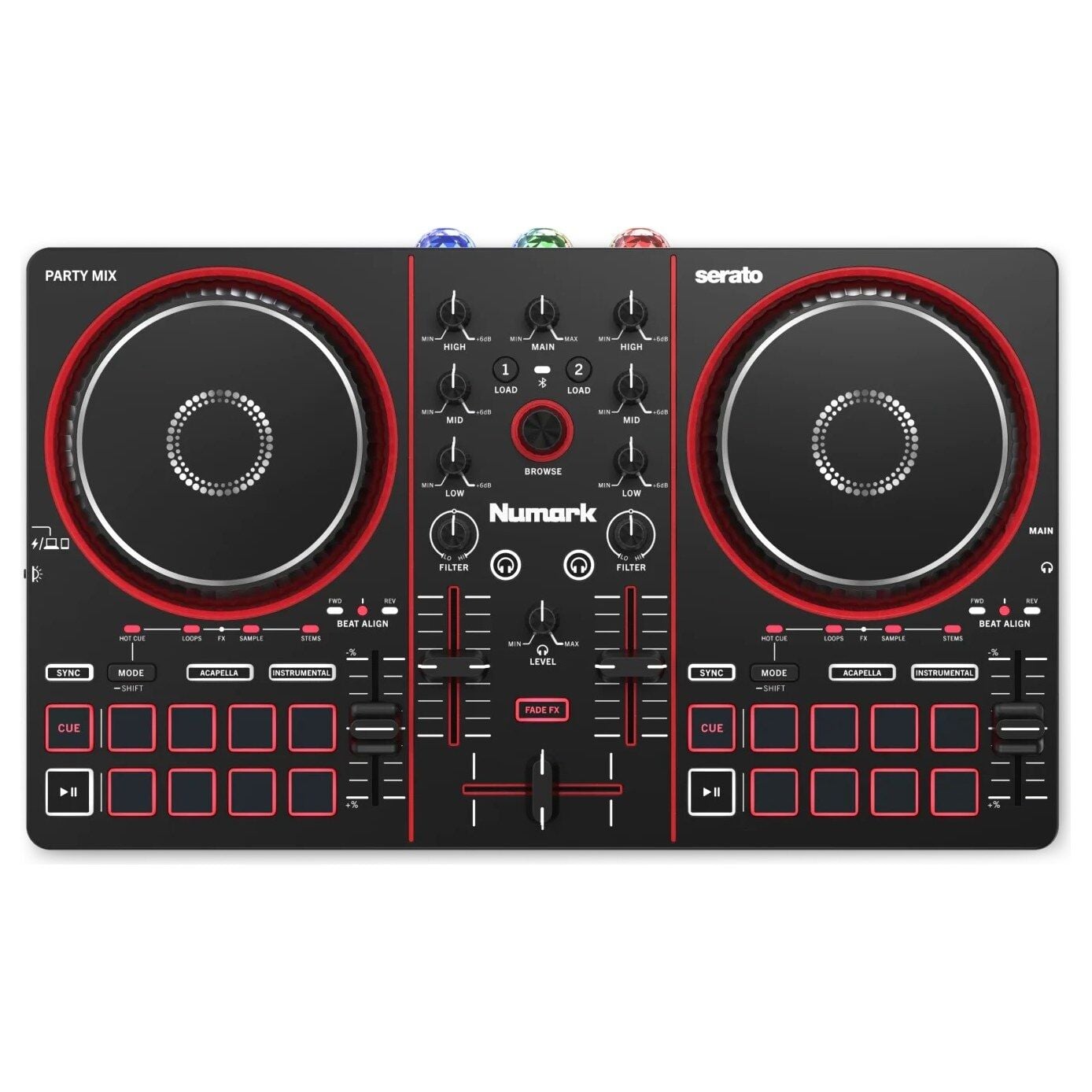 Party Mix III Stems Kontrollü Bluetooth DJ Kontrol Cihazı (Işık Şovlu)