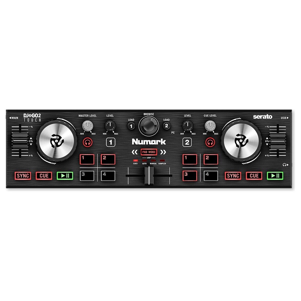 DJ2GO2 Touch Kapasitif Jog Wheel'lı Cep Boy DJ Kontrol Cihazı
