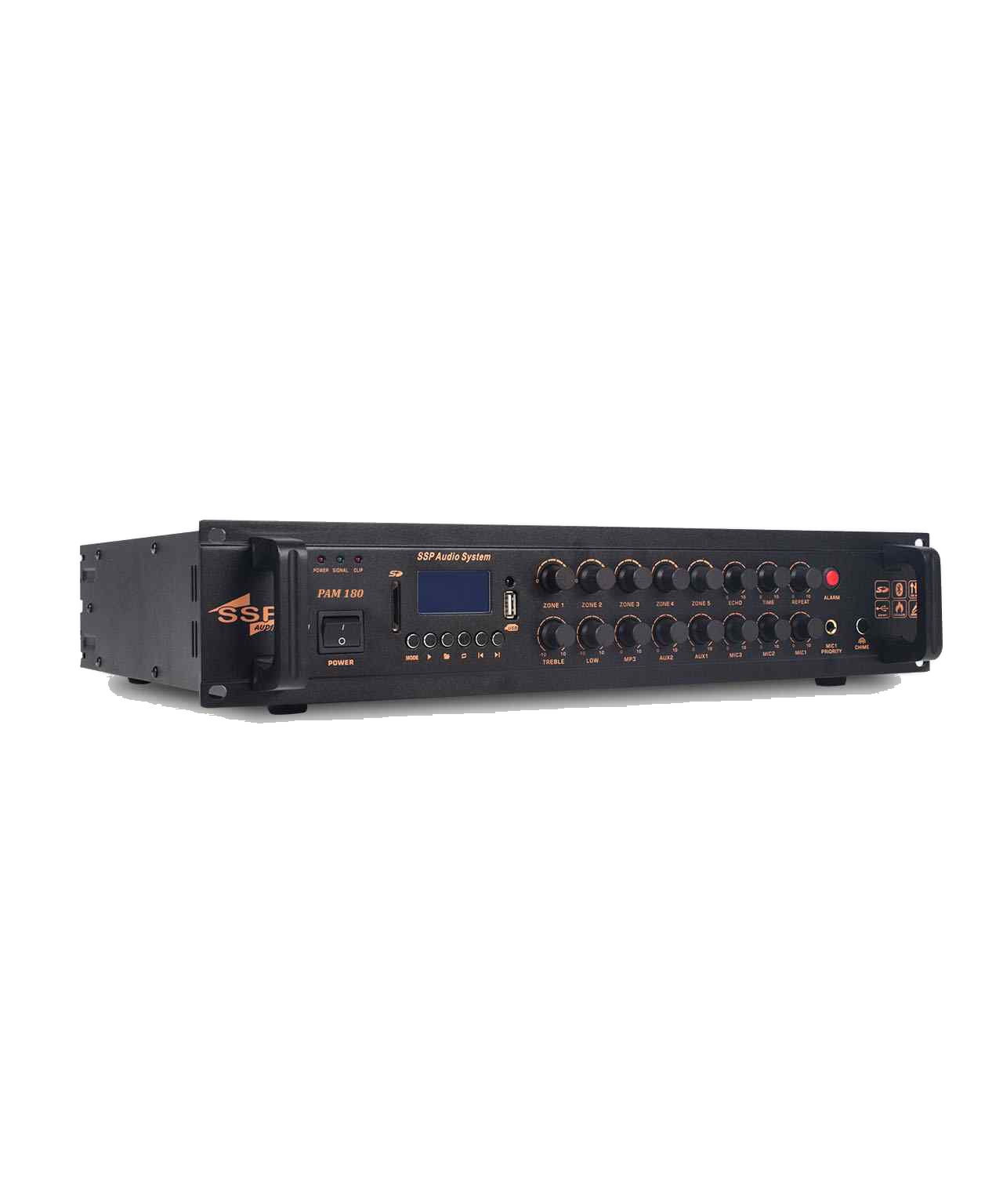 PAM 180 180 Watt 5 Bölgeli 100V Anons Amfisi USB Bluetooth FM