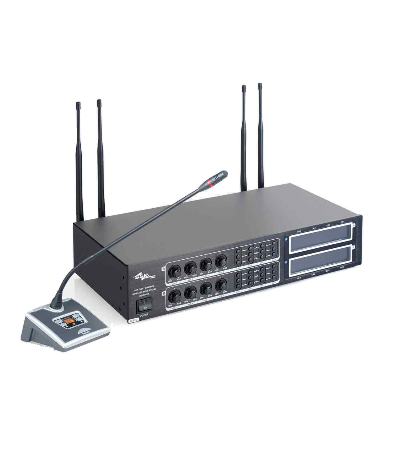 K802/D1 8 Kanal UHF Kablosuz Konferans Mikrofon Sistemi