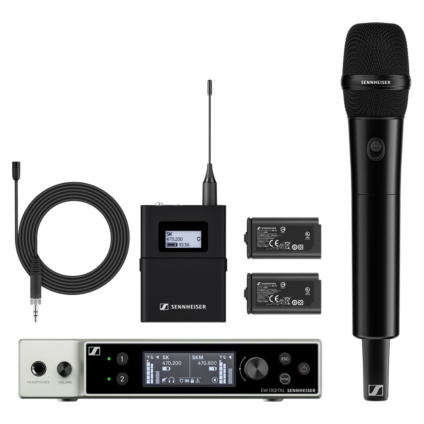 EW-DX MKE 2 / 835-S Set (S2-10) Dijital Telsiz El ve Yaka Mikrofonu Kombo Seti
