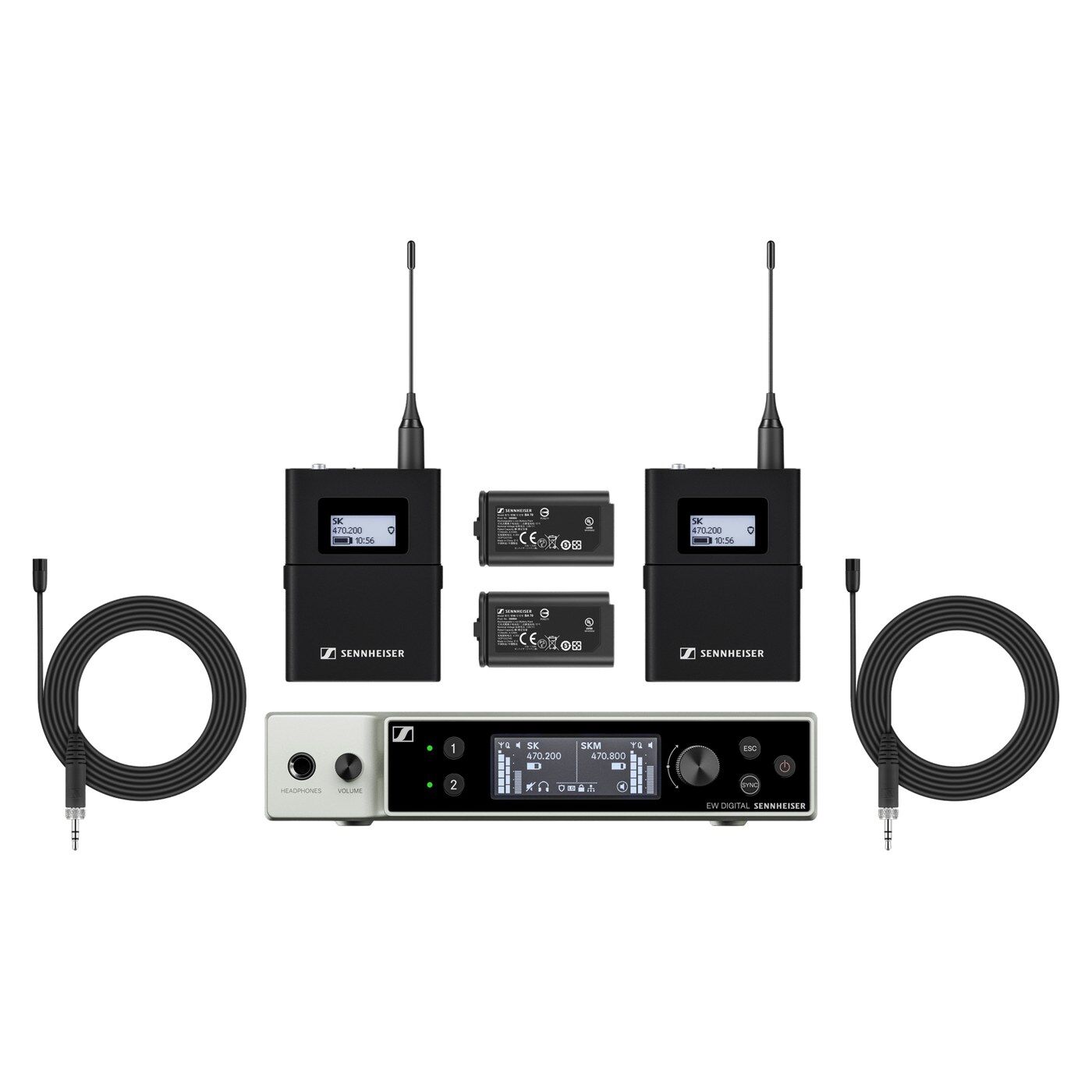 EW-DX MKE 2 Set (Q1-9) Dijital Telsiz Yaka Mikrofonu Seti
