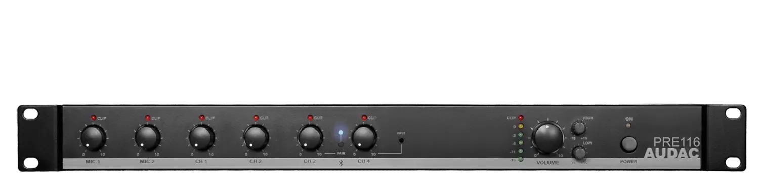 PRE116 6 Kanal Stereo Ön Amfi 1 Bölge