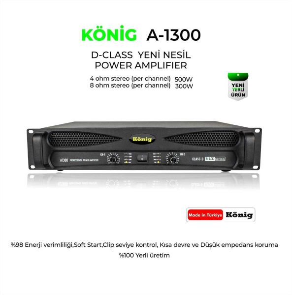 A1300 BLACK 2x500 Watt Power Amfi