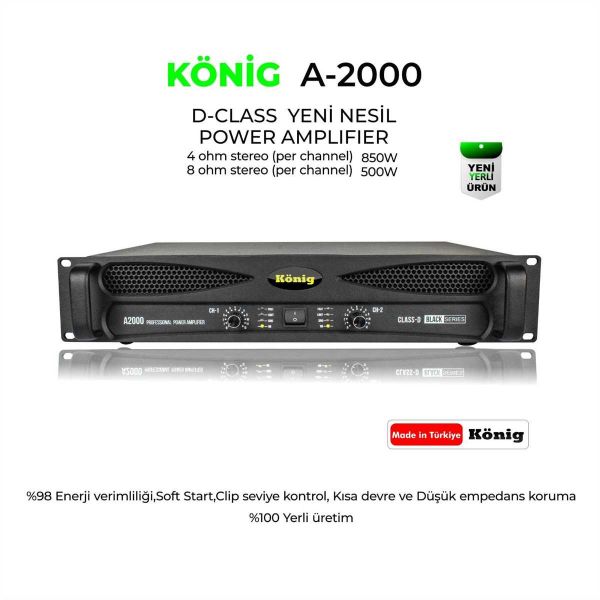 A2000 Black 2x850 Watt Power Amfi