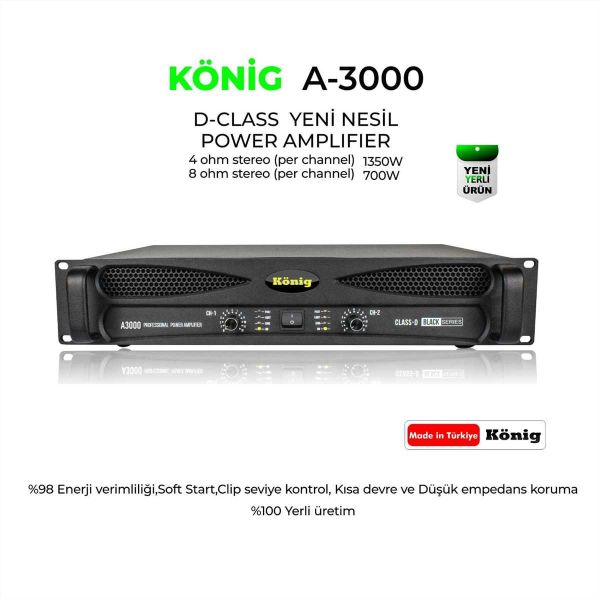 A3000 Black 2x1350 Watt Power Amfi