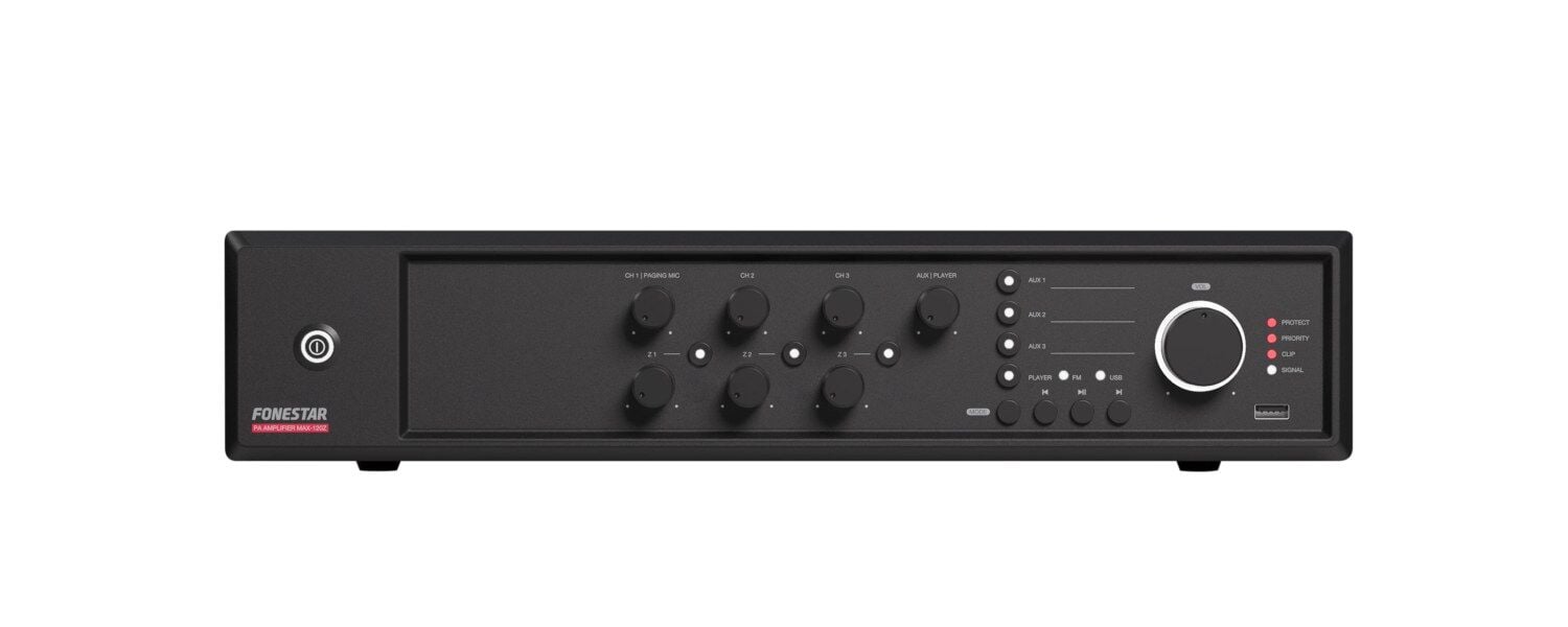 MAX-120Z 120 Watt Çok Bölgeli Amfi (3 Bölge)
