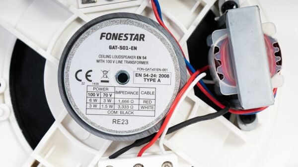GAT-501-EN 5 inç EN54 Uyumlu Tavan Hoparlörü 6/3 Watt 100V
