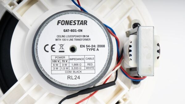 GAT-601-EN 6 inç EN54 Uyumlu Tavan Hoparlörü 6/3 Watt 100V