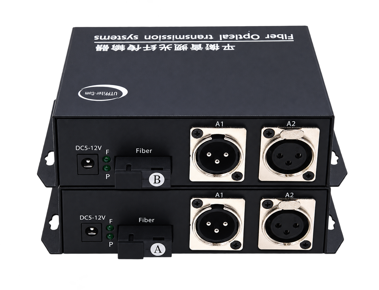 UF-XLR-1BA 1 Kanal Çift Yönlü XLR Fiber Optik Ses Konvertörü Seti