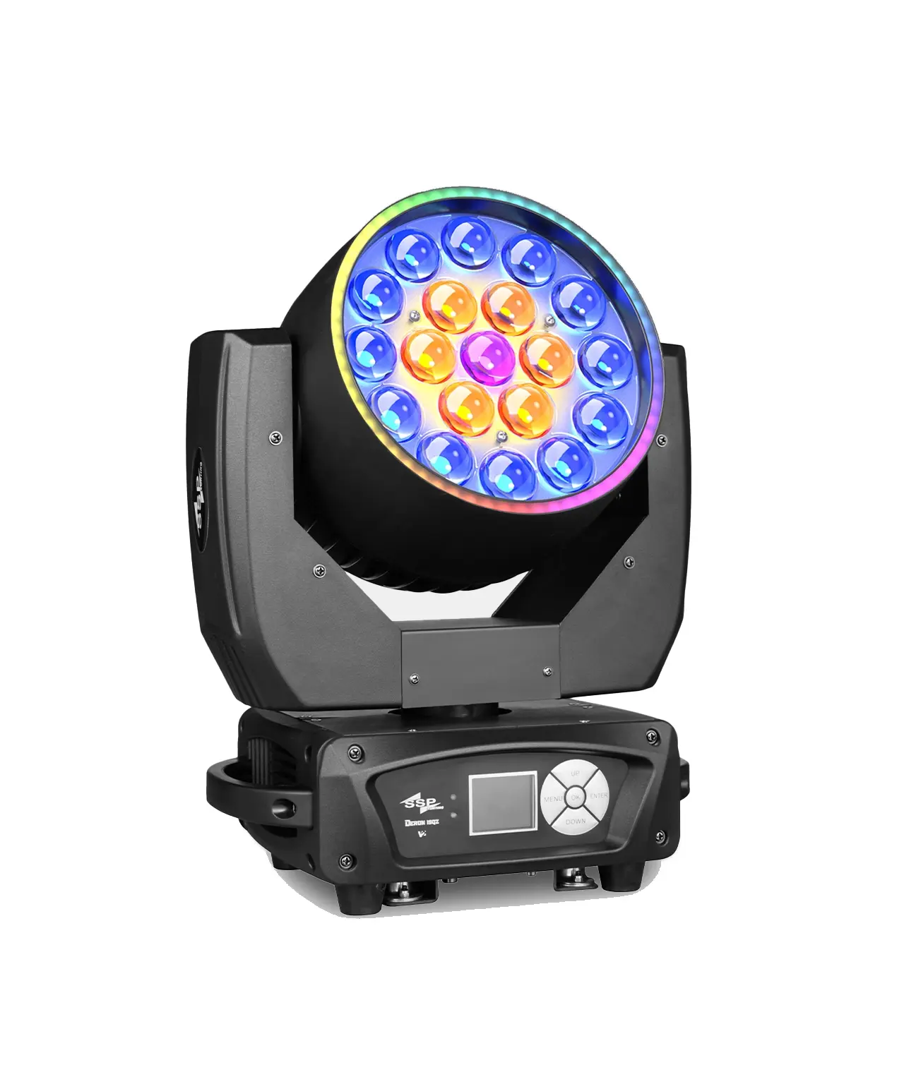 DERON 19QZ v2 19x15 Watt RGBW LED Moving Head Wash+Beam+Aura