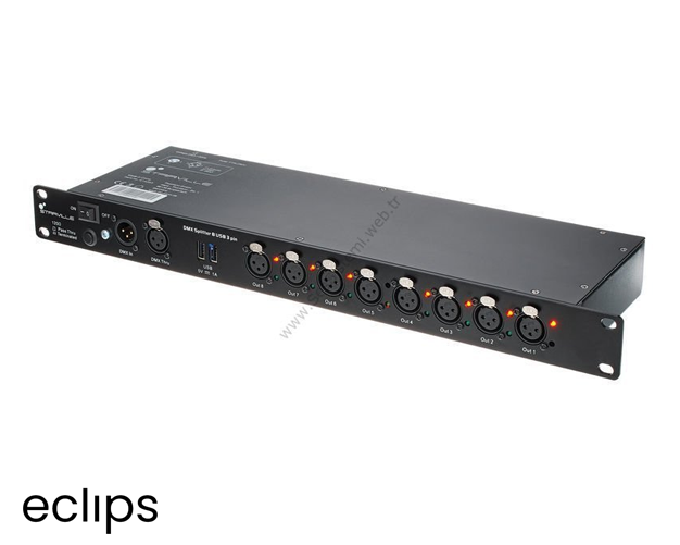 Split8 1 Giriş 8 Çıkış DMX Splitter