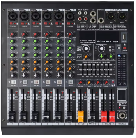 MC-6 6 Mono Mik.Giriş Analog Mikser