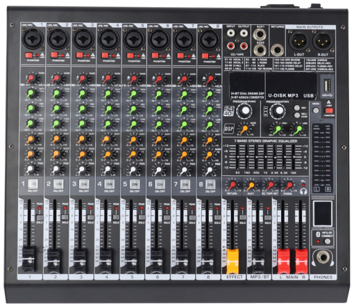 MC-8 8 Mono Mik.Giriş Analog Mikser
