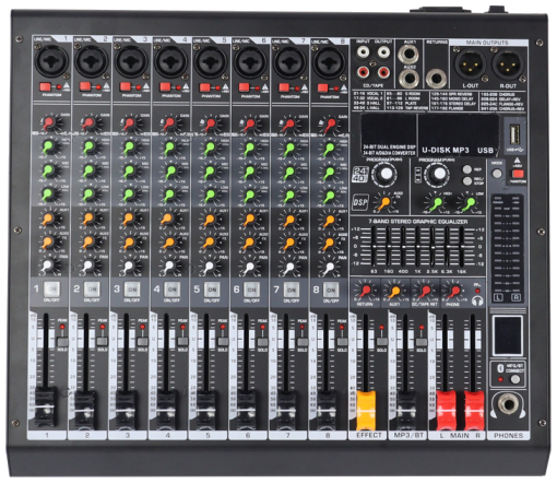 MC-8 8 Mono Mik.Giriş Analog Mikser
