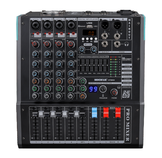GPM604 4 Kanal 500W 4 Ohm Stereo Power Mikser
