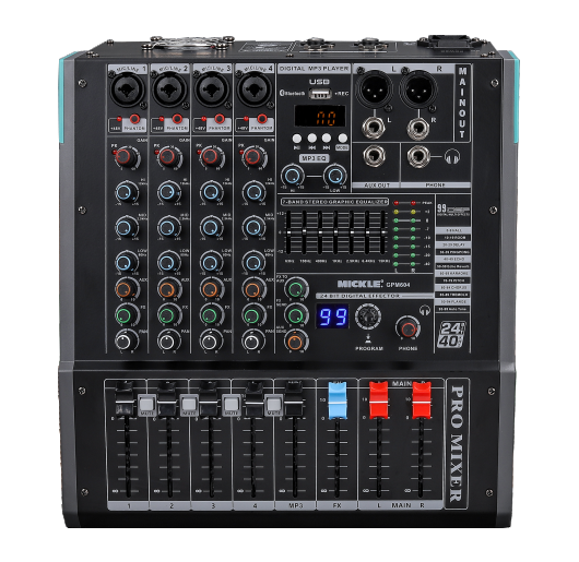 GPM604 4 Kanal 500W 4 Ohm Stereo Power Mikser