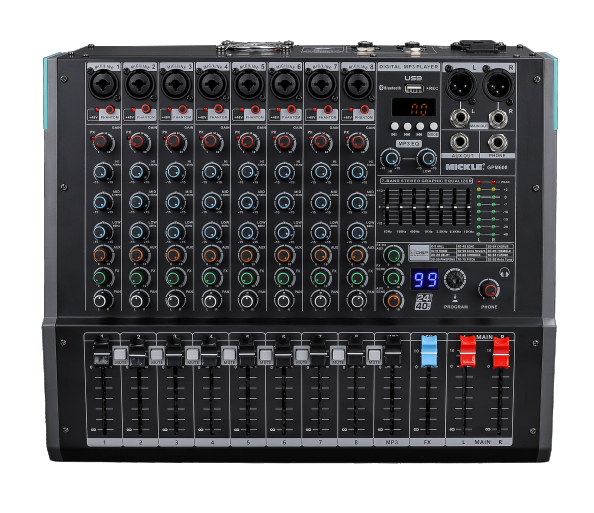GPM608 8 Kanal 500W 4 Ohm Stereo Power Mikser