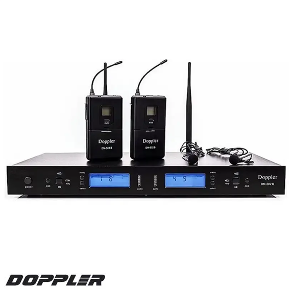 DM-502B UHF Çift Telsiz Yaka Mikrofon