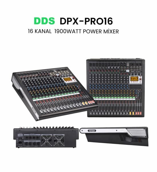 DPX–PRO16 16 Kanal 4x1250 Watt Power Mixer