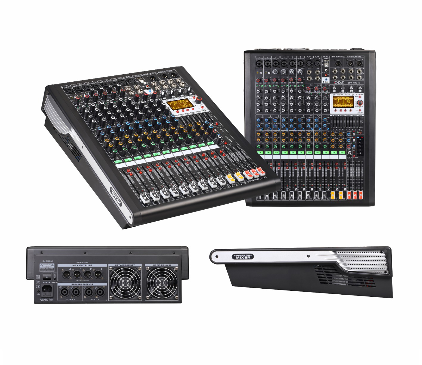 DPX PRO12 12 Kanal 4x1250 Watt Power Mixer