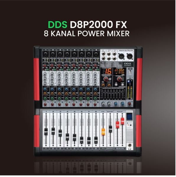 D–8P2000 FX 8 Kanal 2x1000 Watt Power Mixer