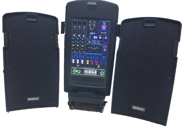 MPB210 2x10'' 1200 Watt Dijital Telsiz Mikrofonlu Portatif Hoparlör