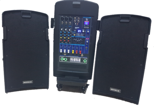 MPB210 2x10'' 1200 Watt Dijital Telsiz Mikrofonlu Portatif Hoparlör