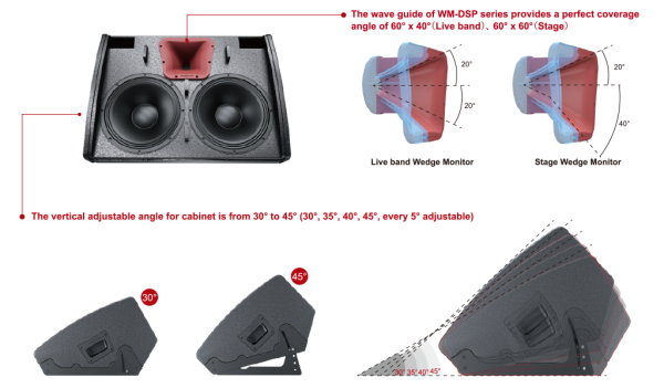 MA212DSP 2x12'' 1600 Watt Aktif Monitör Hoparlör