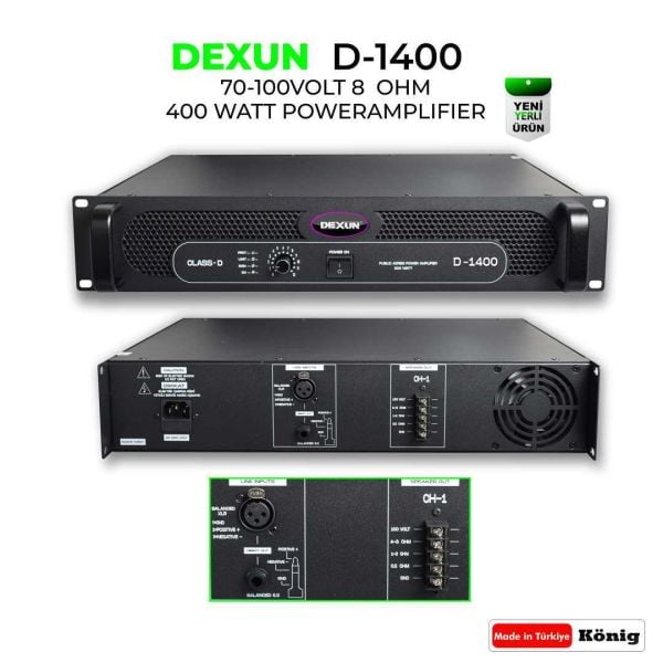 D 1400 70/100V 400 Watt Power Amfi