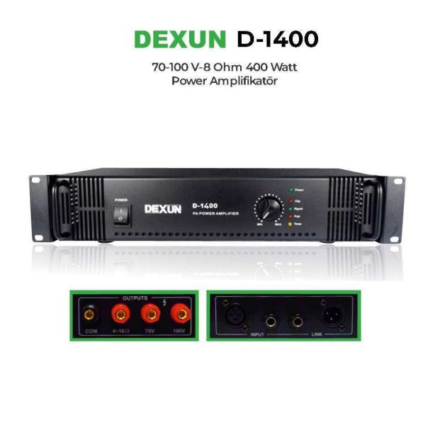 D 1400 70/100V 400 Watt Power Amfi