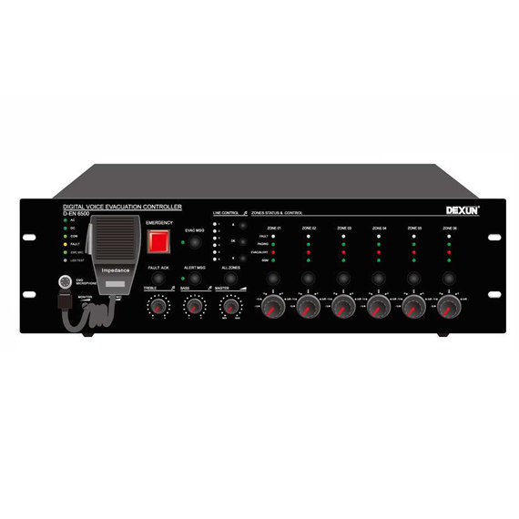 D-EN 6500 6 Bölge 600 Watt EN54 Evac Sistem Kontrol Ünitesi