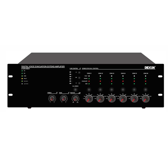 D-EN 6501 6 Bölge 600 Watt EN54 Evac Sistem Kontrol Ünitesi