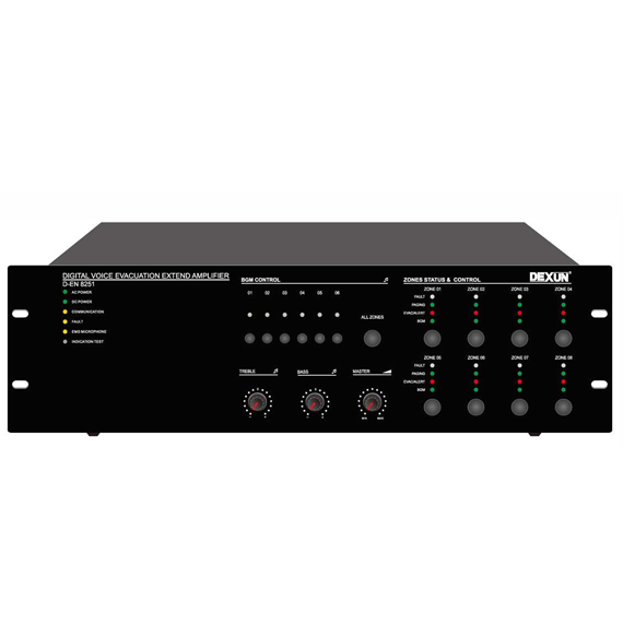 D-EN 8251 8 Bölge 300 Watt EN54 Evac Sistem Kontrol Ünitesi