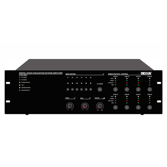 D-EN 8501 8 Bölge 600 Watt EN54 Evac Sistem Kontrol Ünitesi