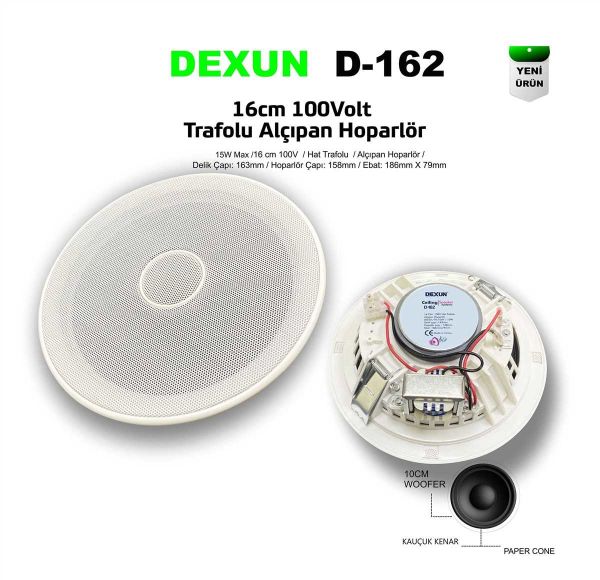 D-162 70/100V 50 Watt Tavan Hoparlörü