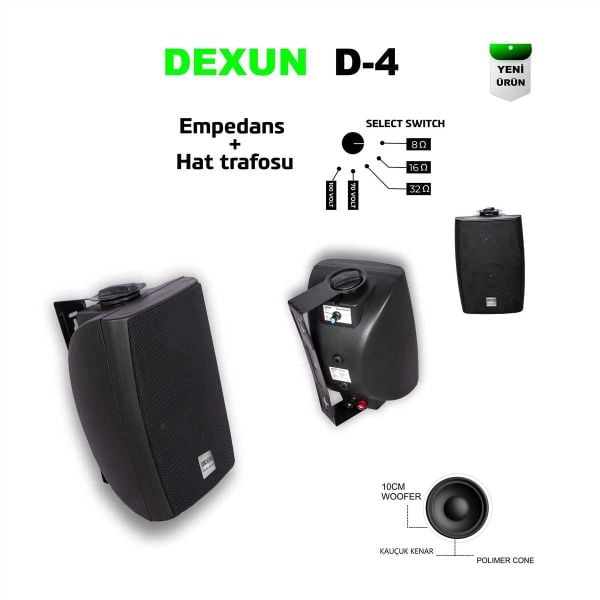 D-4 70/100V 150 Watt Sütun Hoparlör