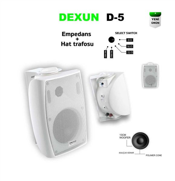D-5 70/100V 200 Watt Sütun Hoparlör