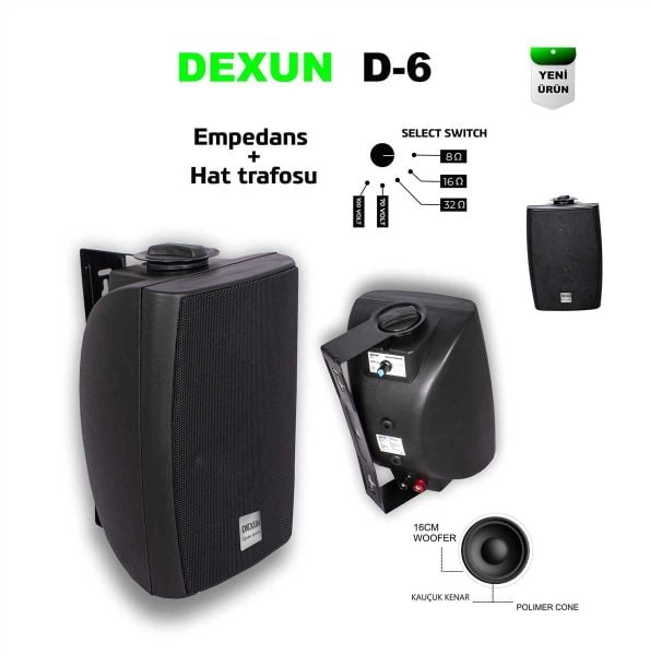 D-6 70/100V 250 Watt Sütun Hoparlör