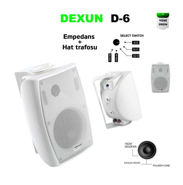D-6 70/100V 250 Watt Sütun Hoparlör
