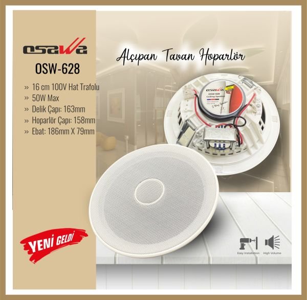 OSW 628 16 cm Tavan Hoparlörü