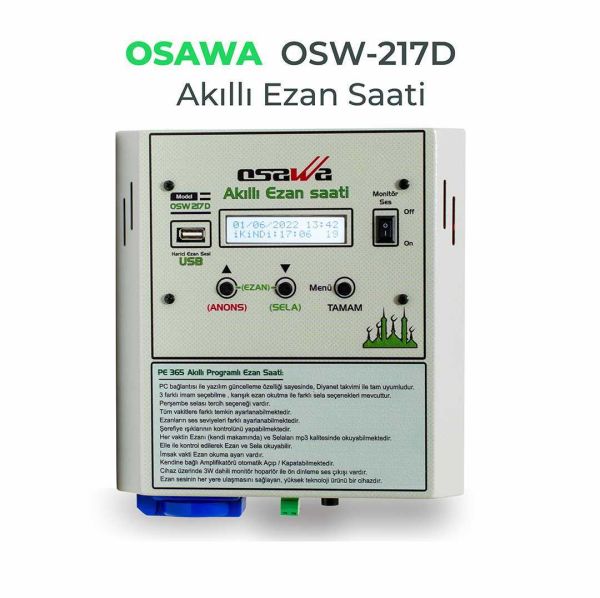 OSW 217 Duvar Tipi Akıllı Program Ezan Saati