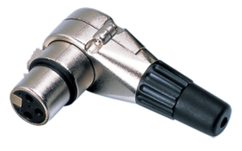 C065F 3 Pin 90 Derece XLR Dişi Konnektör