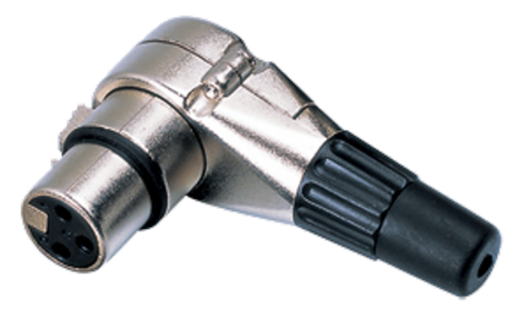 C065F 3 Pin 90 Derece XLR Dişi Konnektör