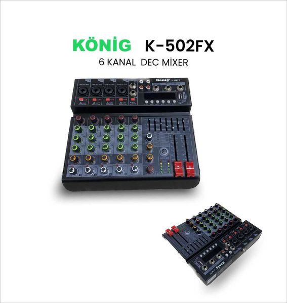 K-502 FX 6 Kanal Anolog Mixer
