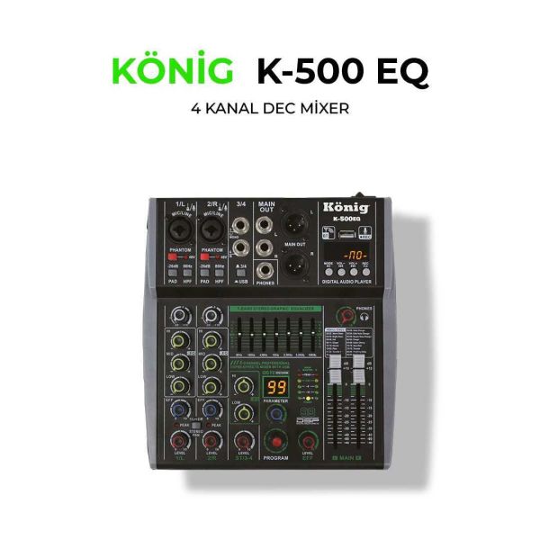 K-500 EQ 4 Kanal Anolog Mixer